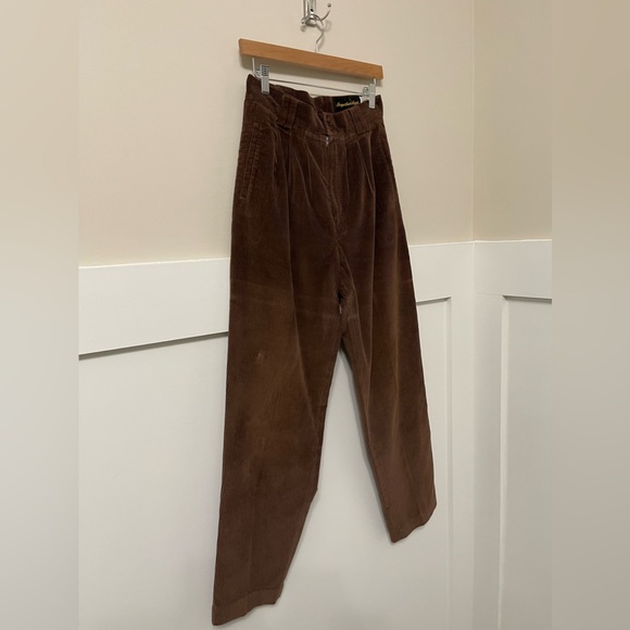 Giorgio Sant’Angelo Brown Corduroy Tapered Style  High-Waist Pants Size 10 - Picture 4 of 10